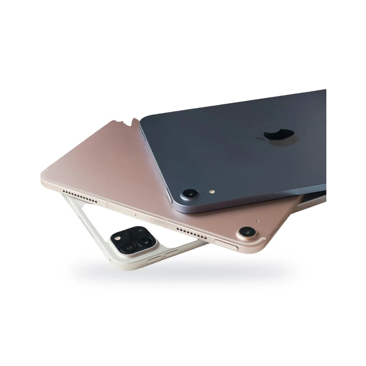 Deux iPad mini empilés, rose et gris